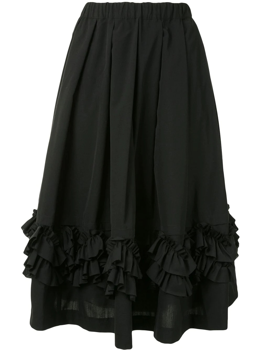 ruffle flared midi skirt - 1