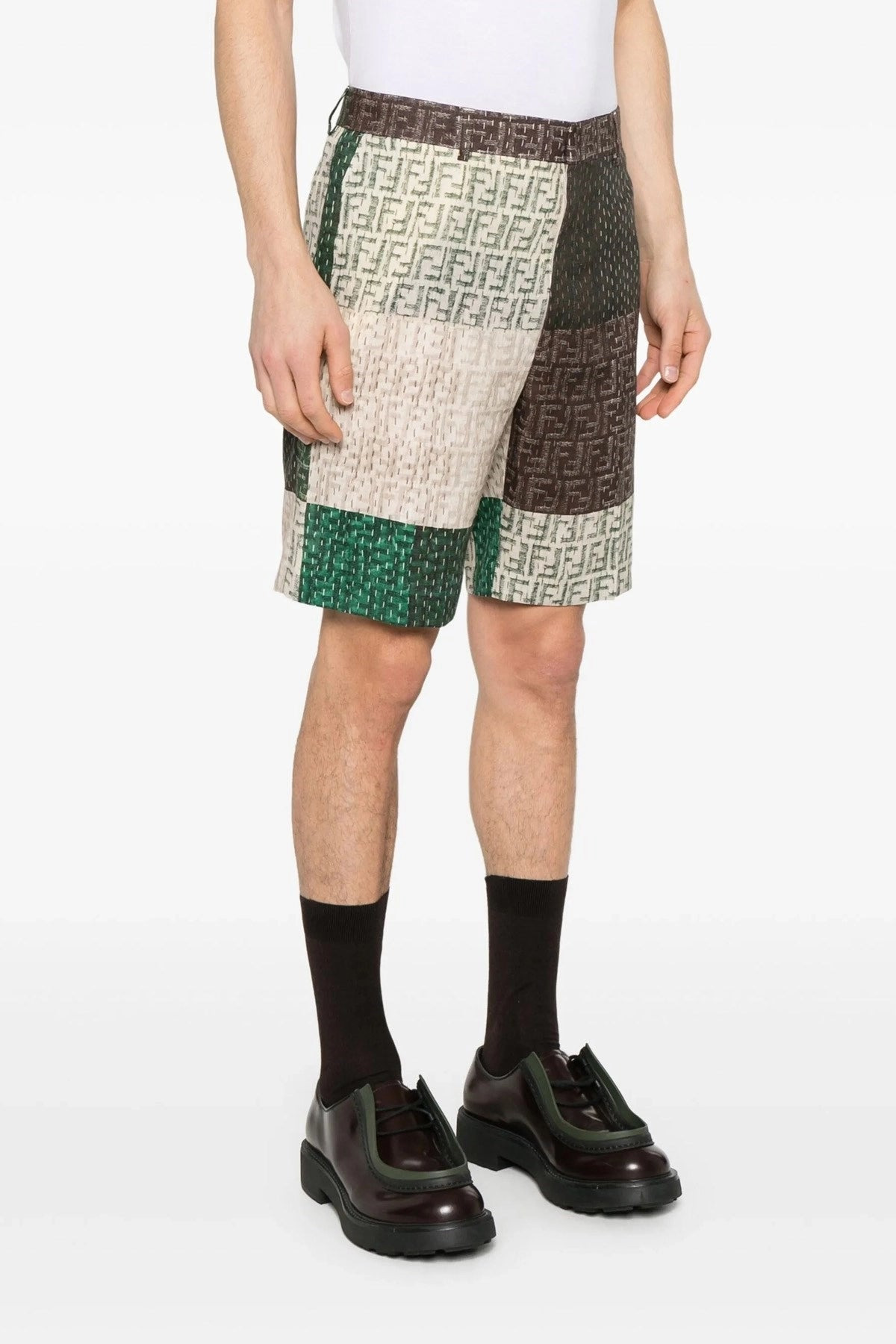 Fendi Men Patchwork Bermuda Shorts - 2