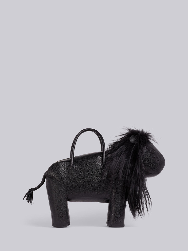 Black Pebbled Calfskin Lion Bag 4