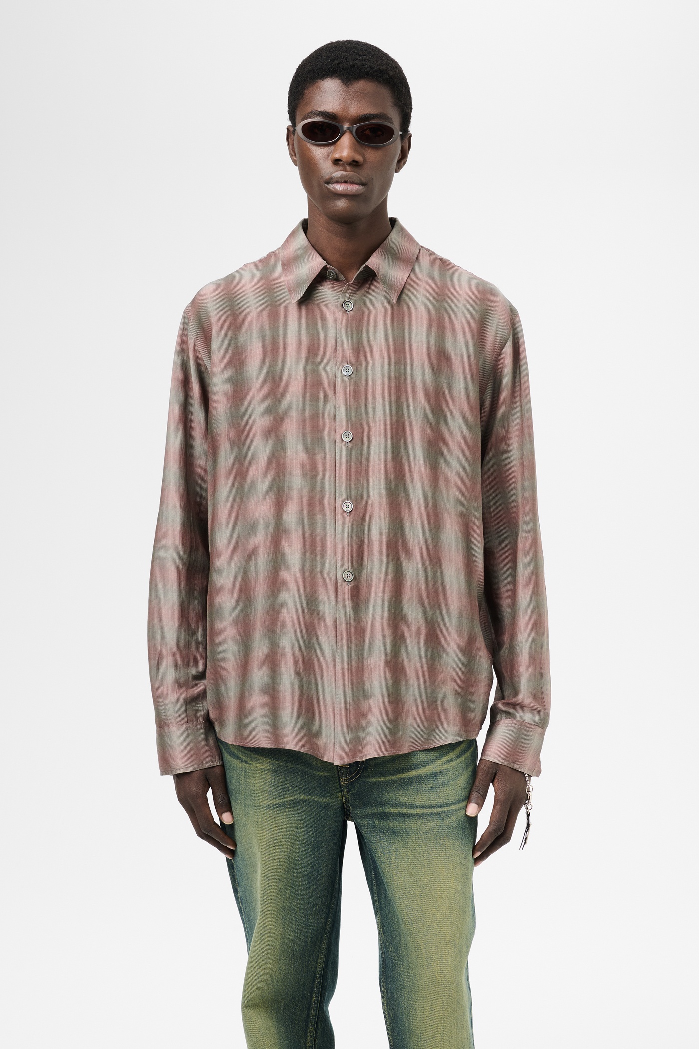 Beyond Shirt Screen Check Sheer Cotton Silk - 3