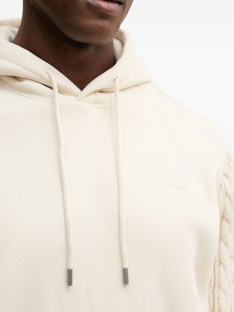 cable-knit logo-detail hoodie 5