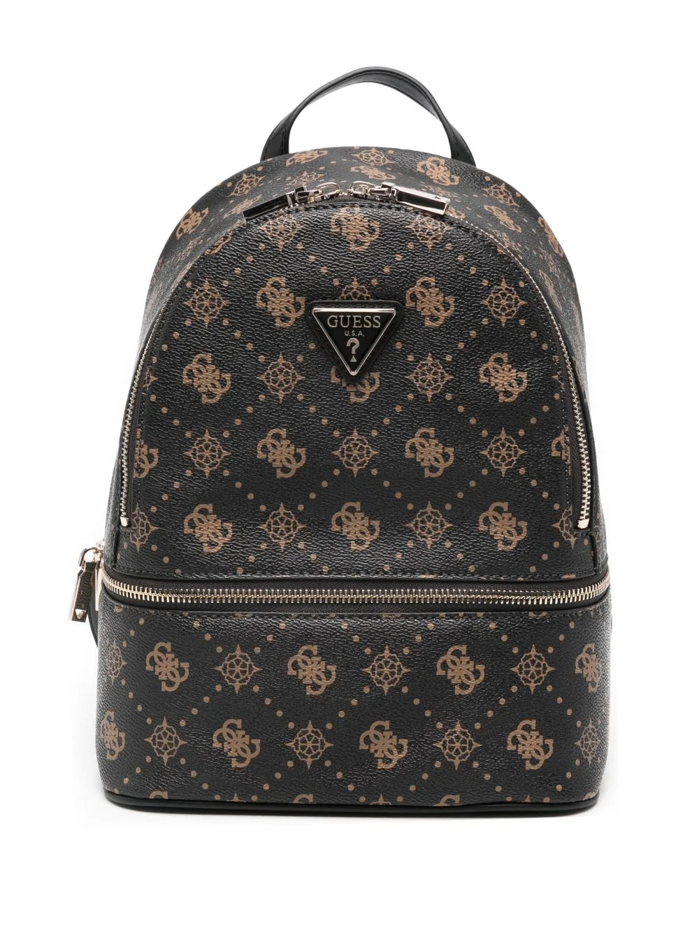 monogram-pattern zip-fastening backpack - 1