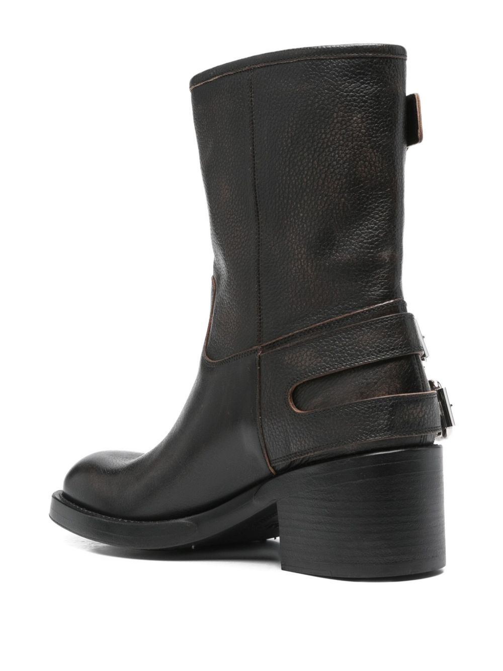 60mm leather biker boots - 3