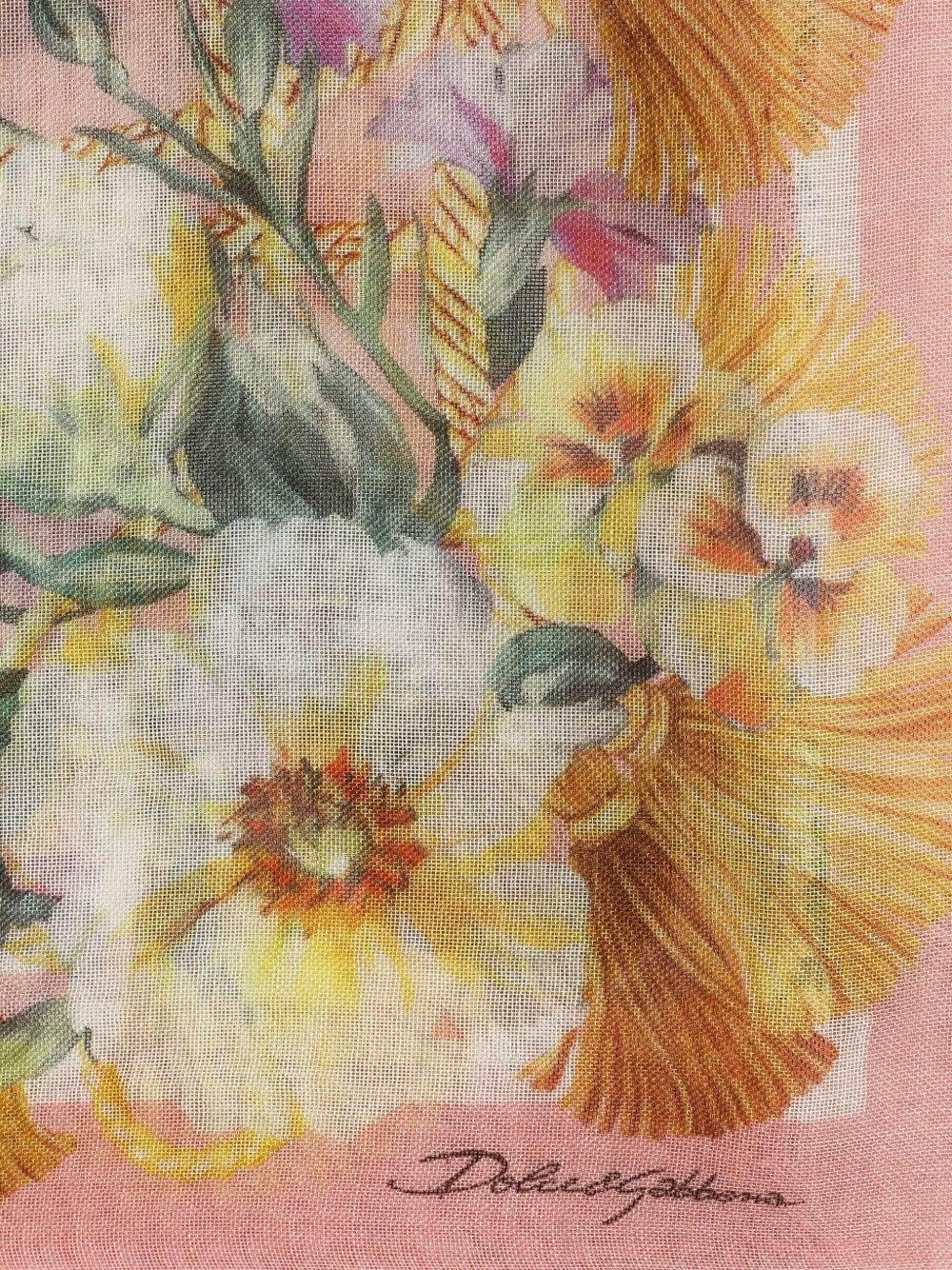 floral-print scarf - 2