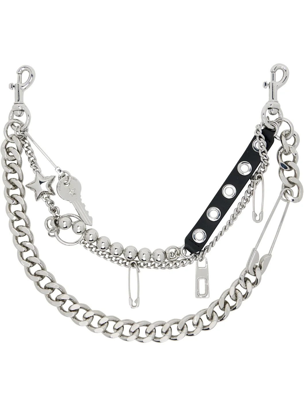 Silver 'The Grommet Charm Chain' Shoulder Strap - 1