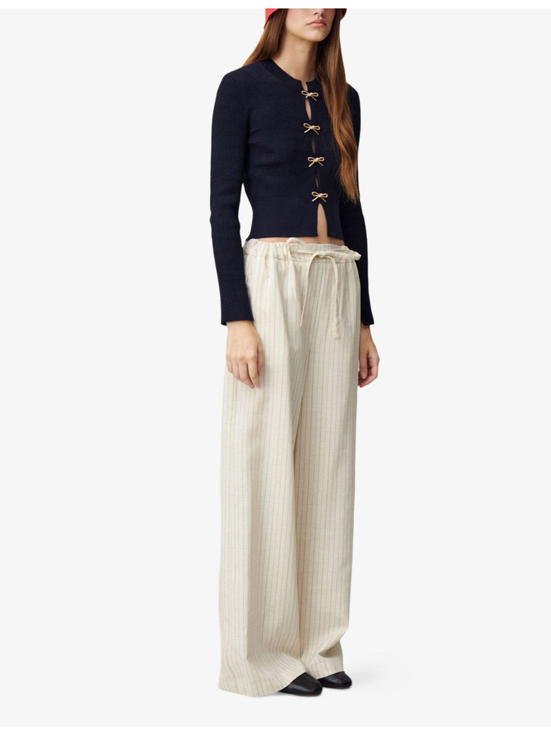 Claudie Pierlot Bow Long-Sleeve Fine-Knit Top outlook