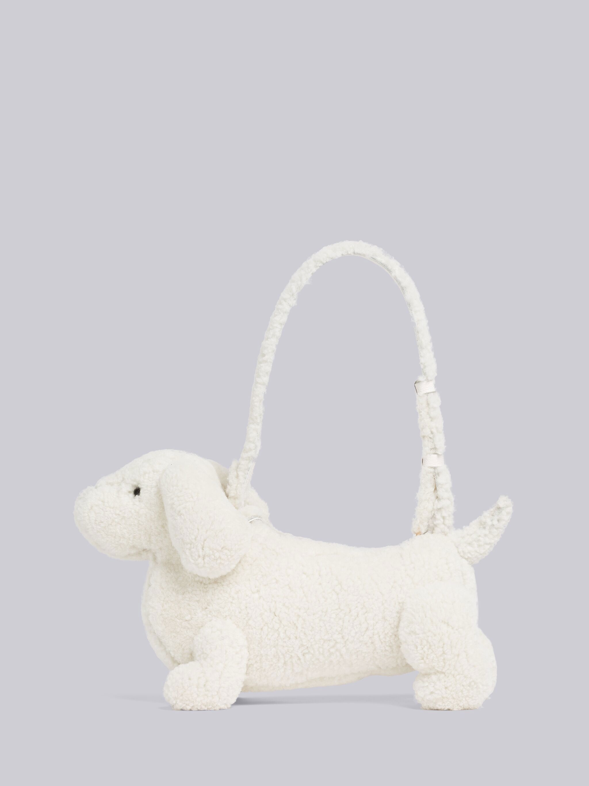 Thom Browne Curly Merino Shearling Hector Baguette Shoulder Bag