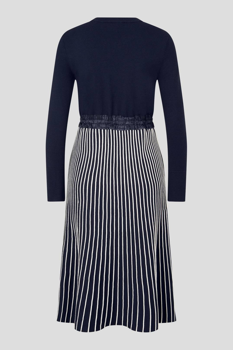 BOGNER SAMINA KNITTED DRESS IN NAVY BLUE/WHITE outlook