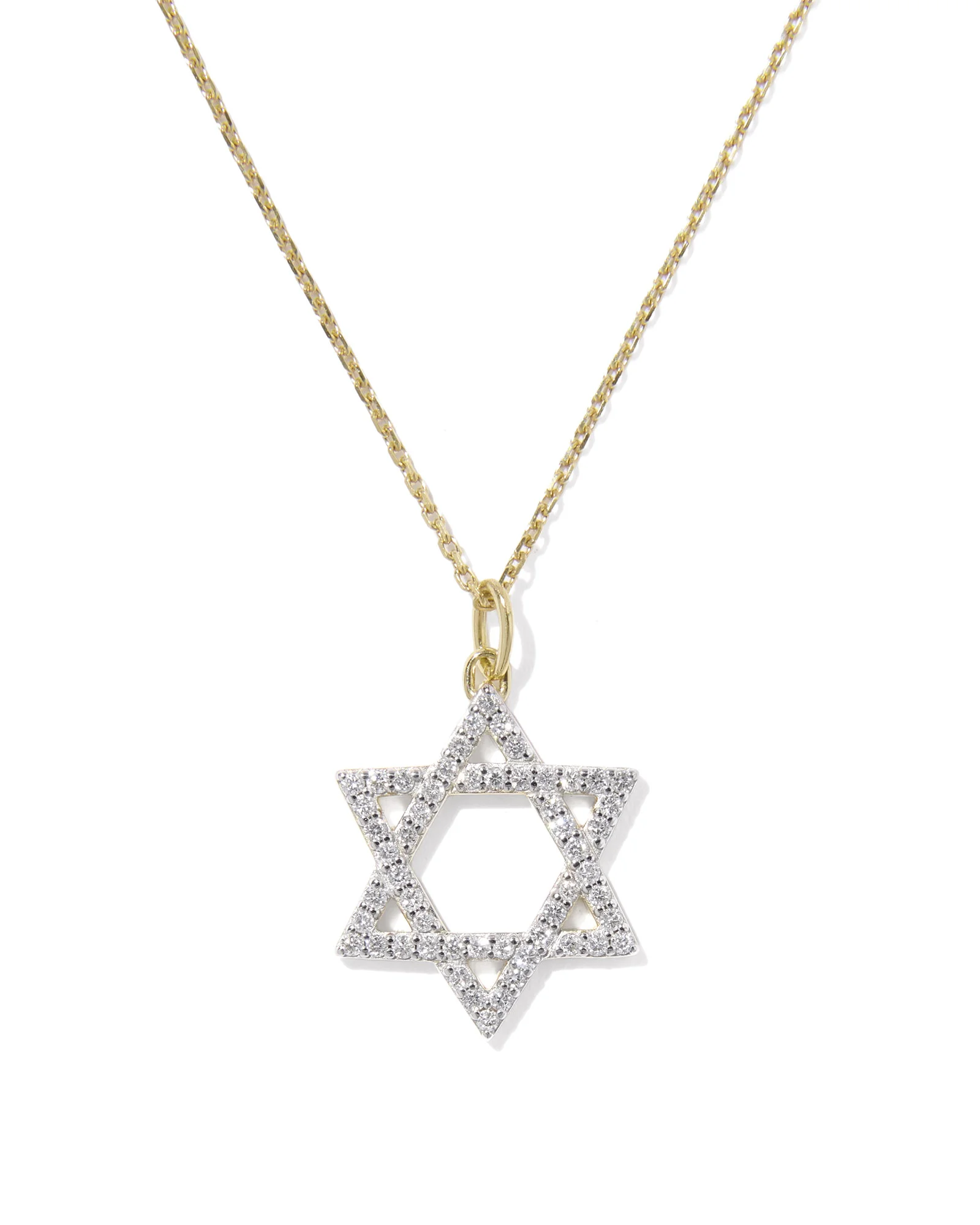 0.26 ct Lab Grown Diamond Star of David Pendant Necklace in 14k Yellow Gold - 1