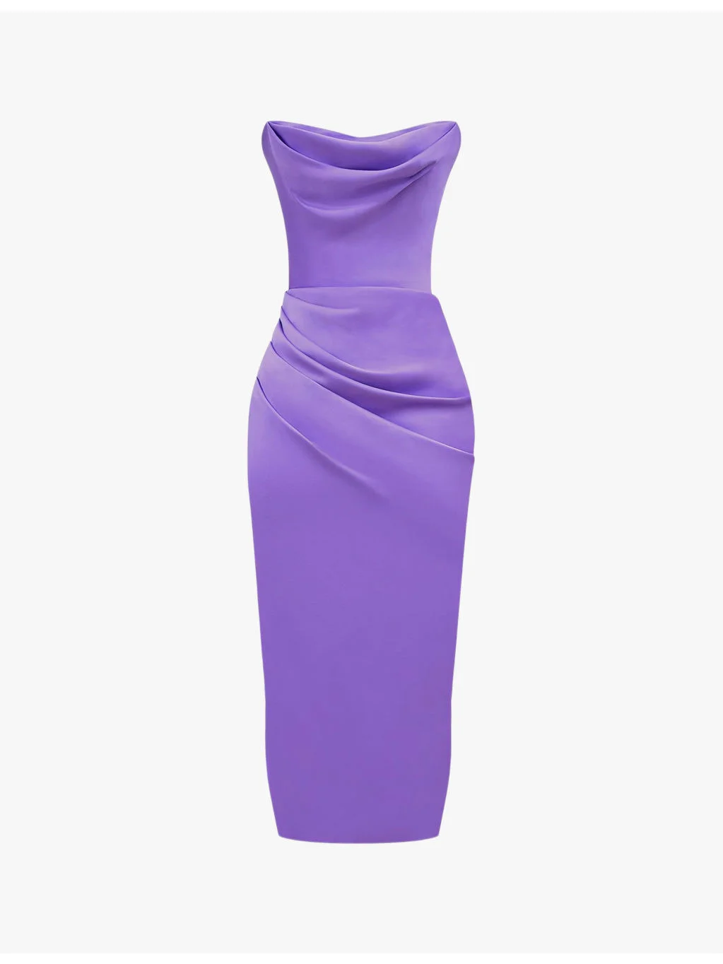 Santana Corset Strapless Woven Midi Dress - 1