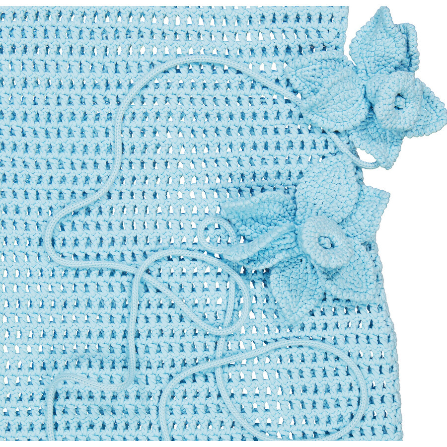 Burberry Ladies Bright Topaz Blue Crochet Mini Dress - 7