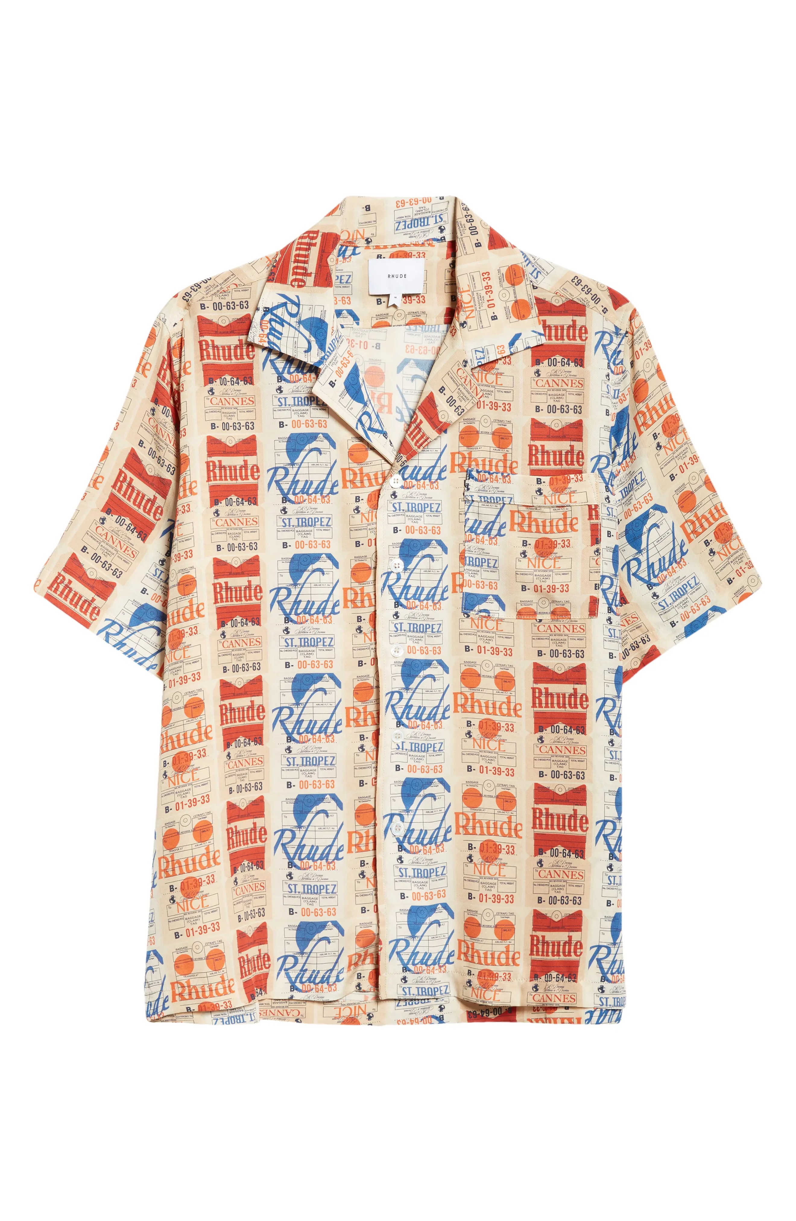 Voyage de Rhude Short Sleeve Silk Button-Up Camp Shirt - 5