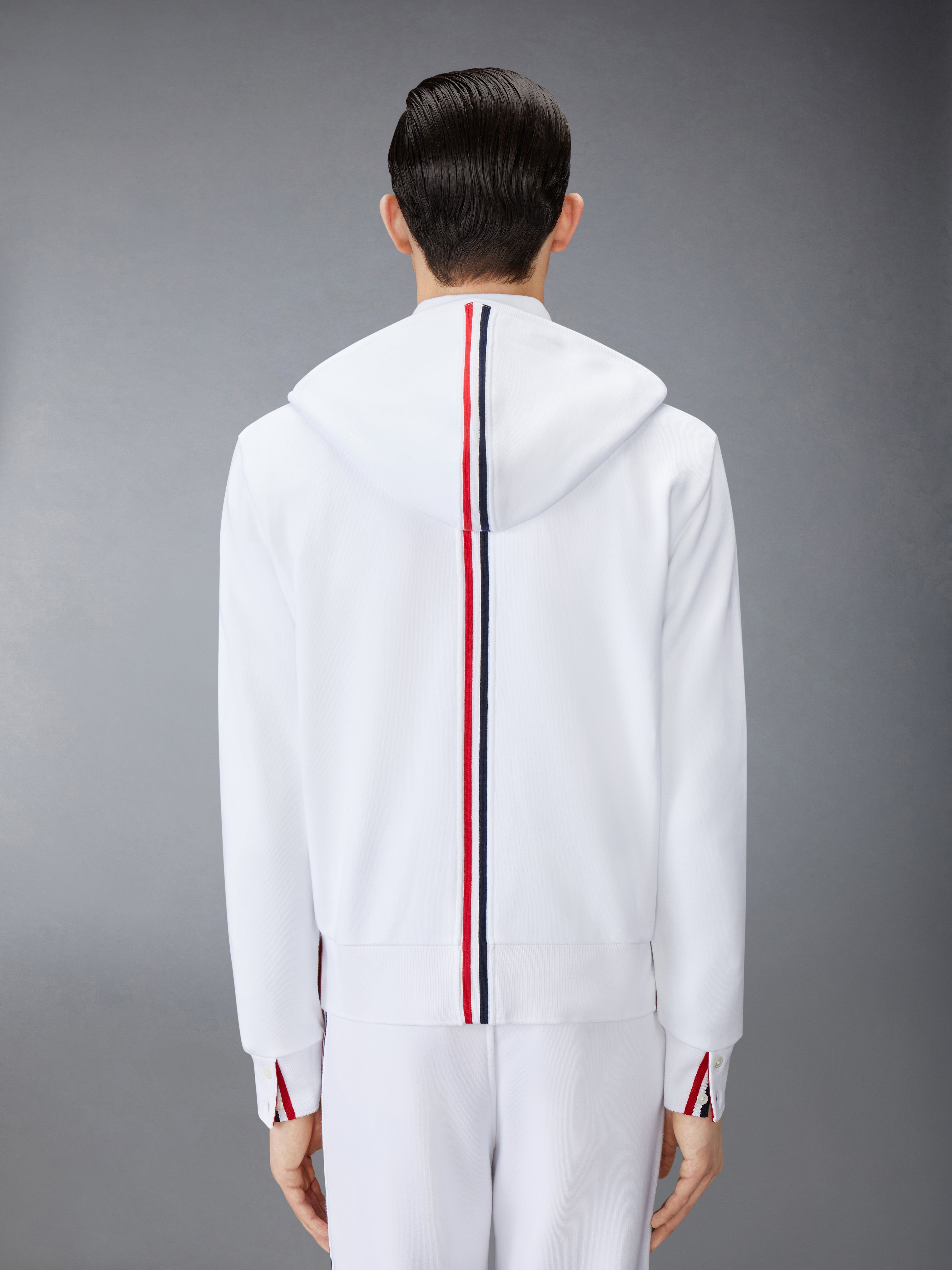 CLASSIC LOOPBACK CENTER BACK STRIPE ZIP UP HOODIE - 4