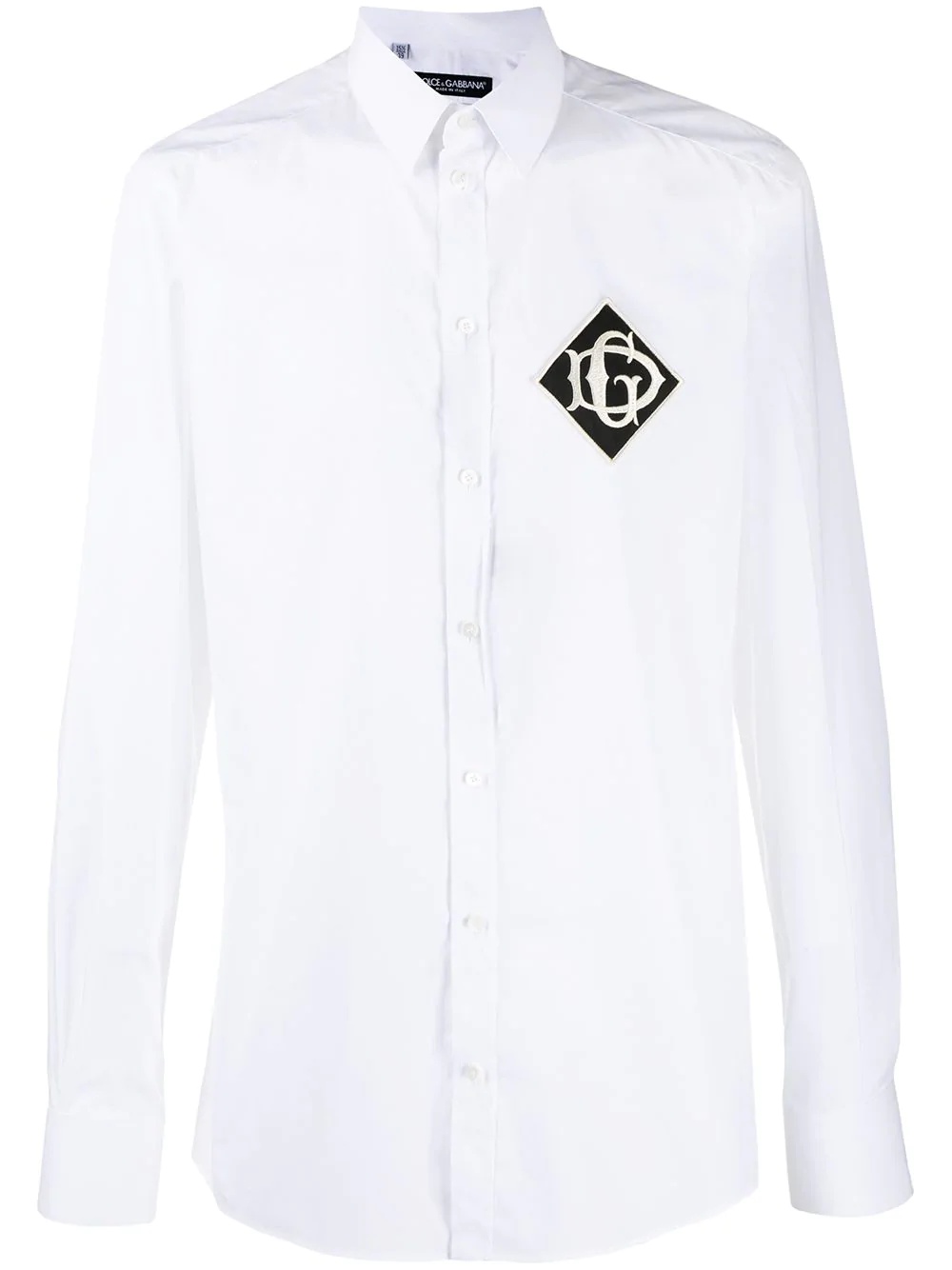 embroidered logo patch shirt - 1