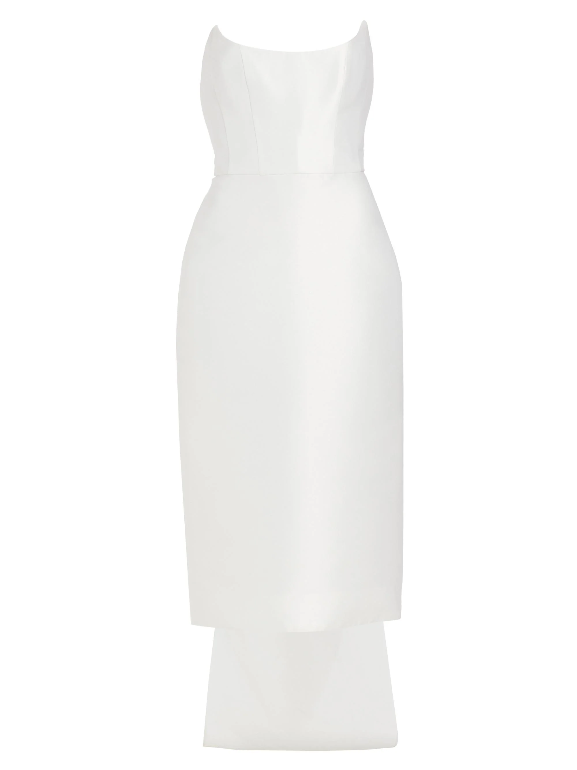 Women's Bow-Back Mikado Satin Bridal Dress - Ivory - 1