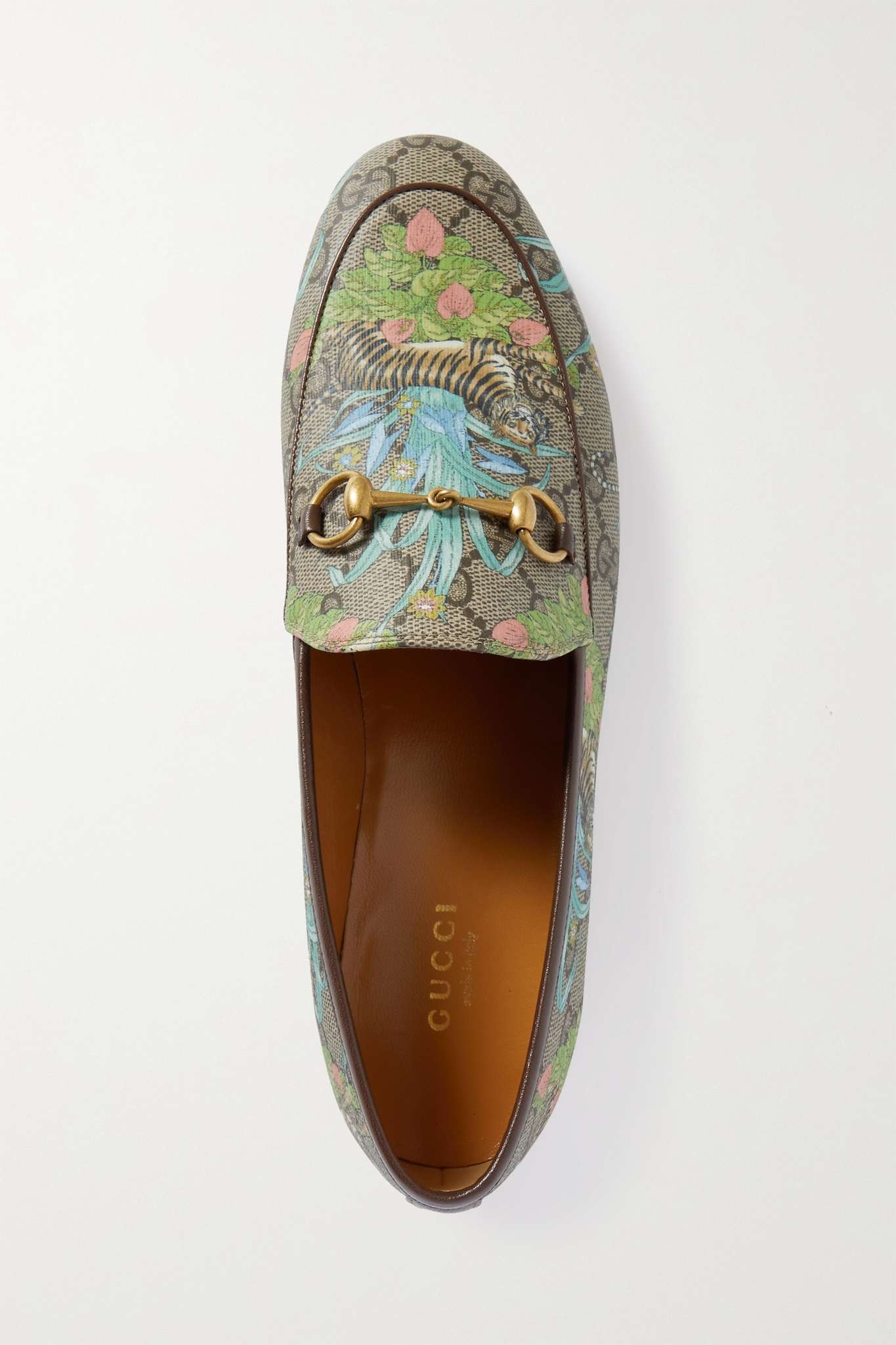 Jordaan horsebit-detailed leather-trimmed printed coated-canvas loafers - 5