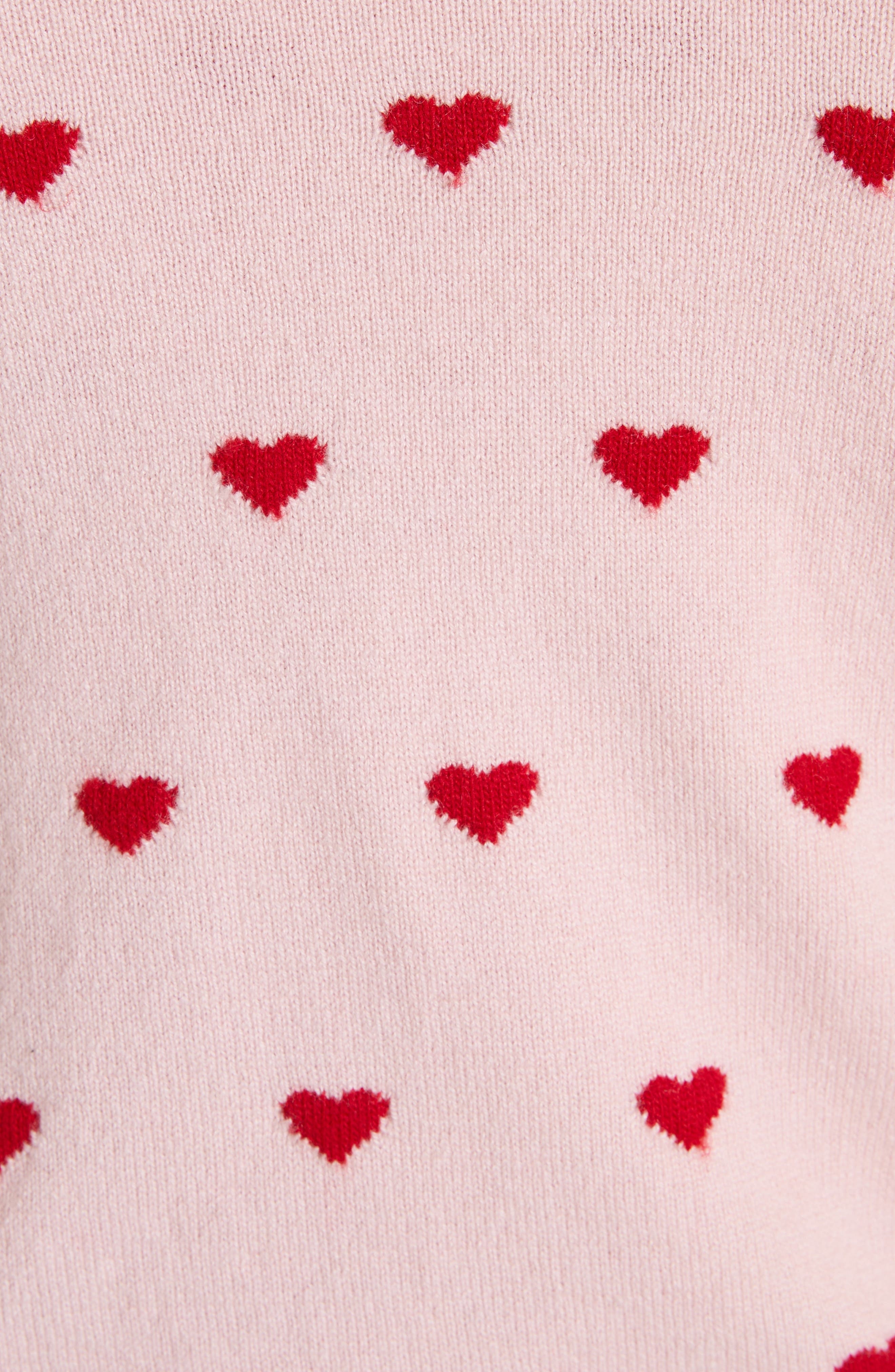Valentino Garavani Heart Jacquard Cashmere Cardigan in Rose/Silver at Nordstrom - 6