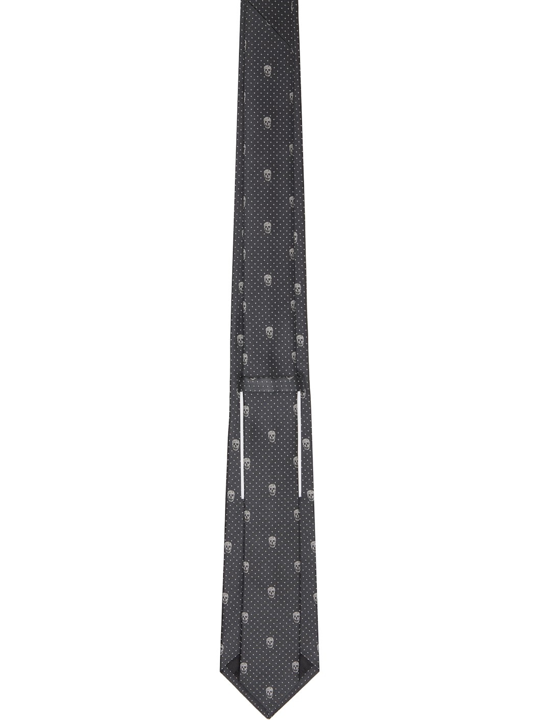 Gray Skull Polka Dot Tie - 2