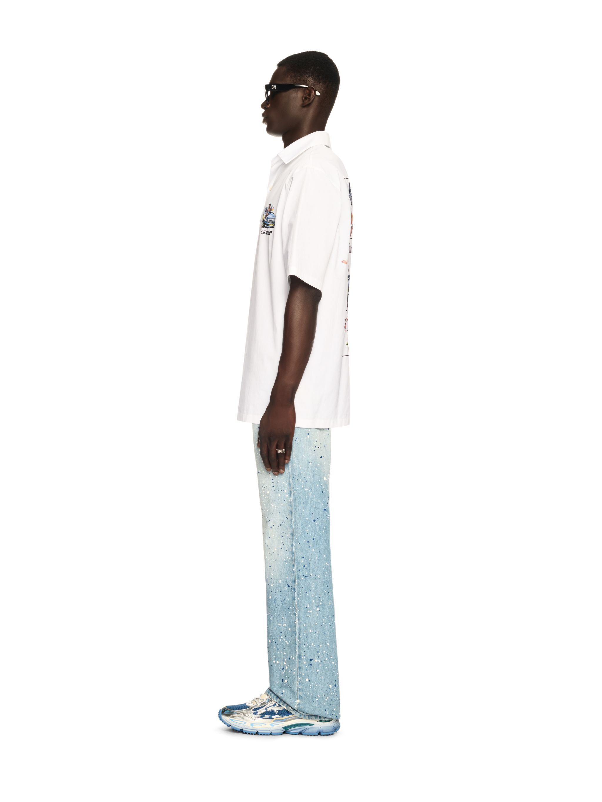 Blue Paint Splatter Jeans - 3