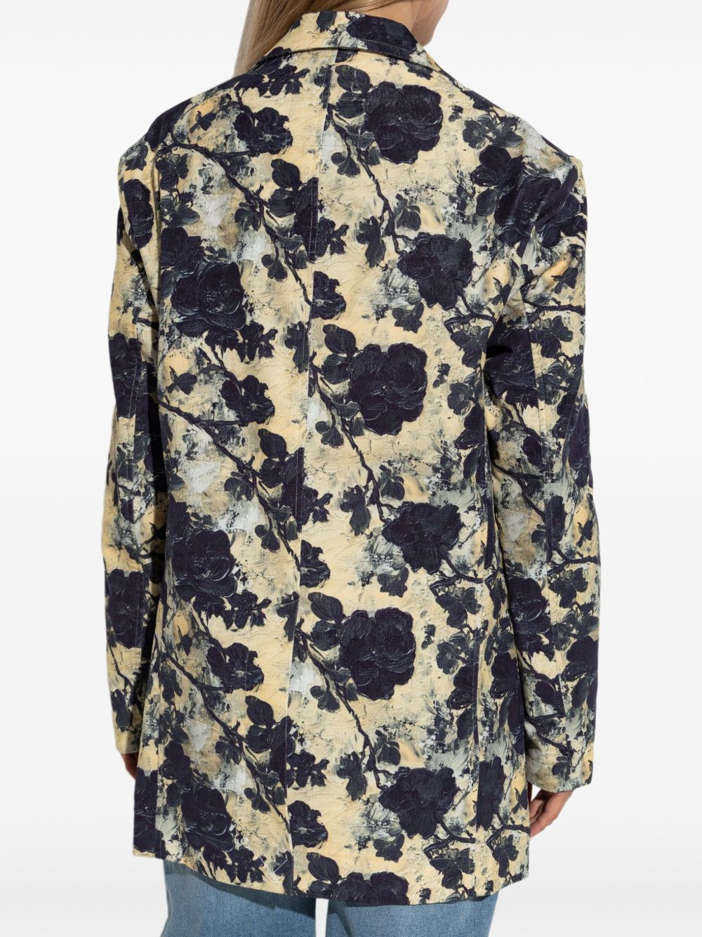 floral-print single-breasted blazer - 4