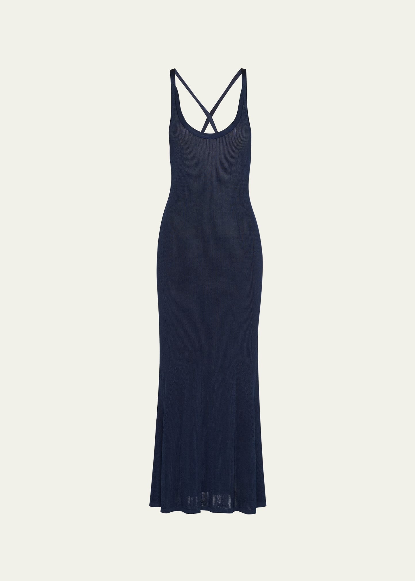 Silk Ribbed Tank Dress - 1
