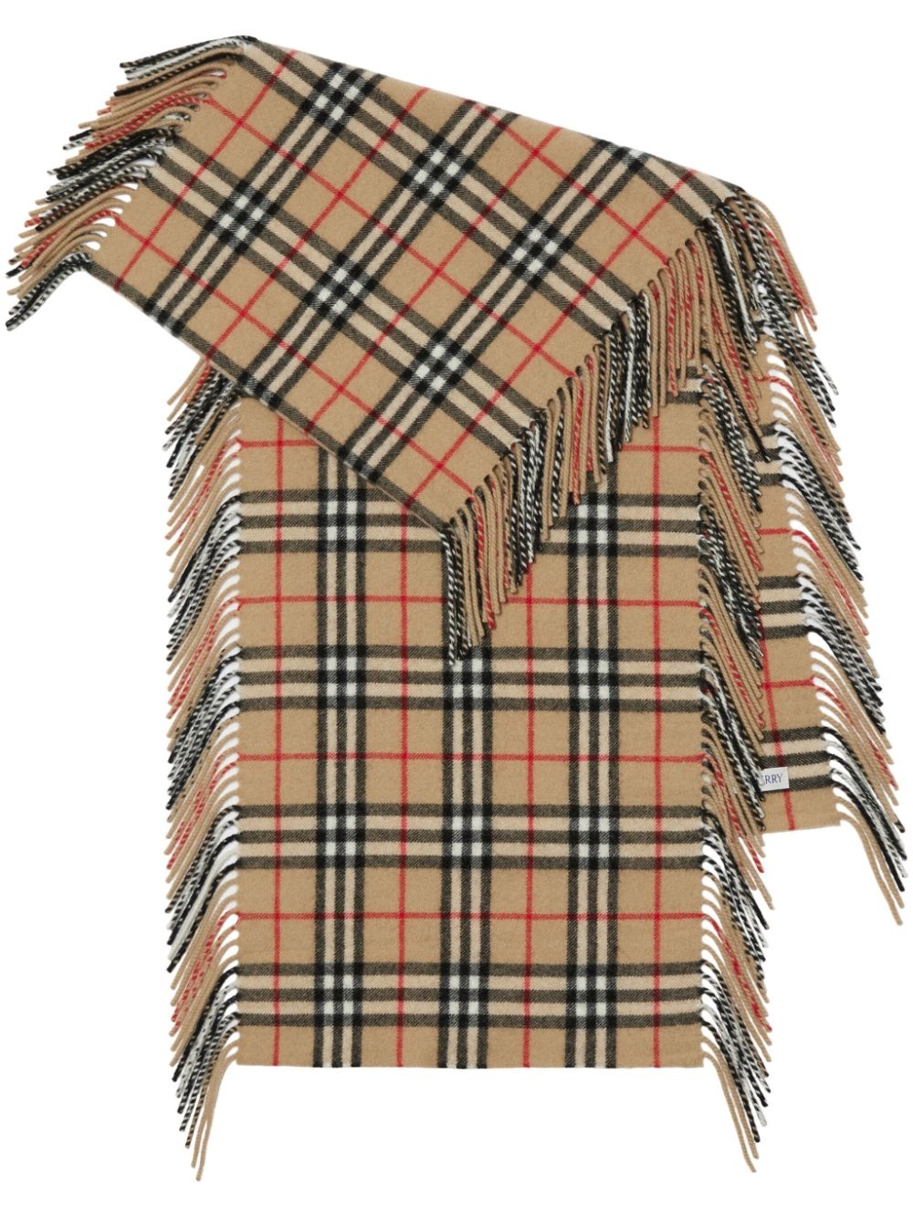 Check motif cashmere scarf - 1