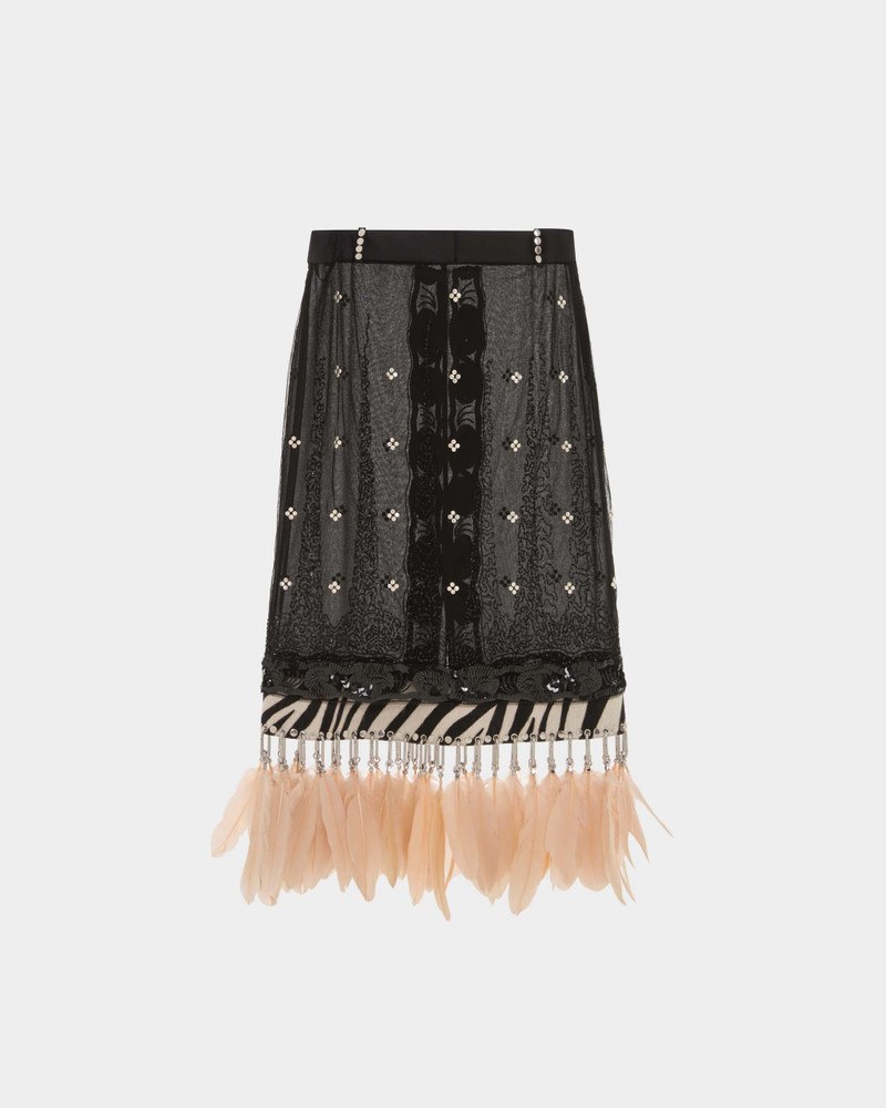 AMALIA MIDI SKIRT IN EMBROIDERED TULLE 1