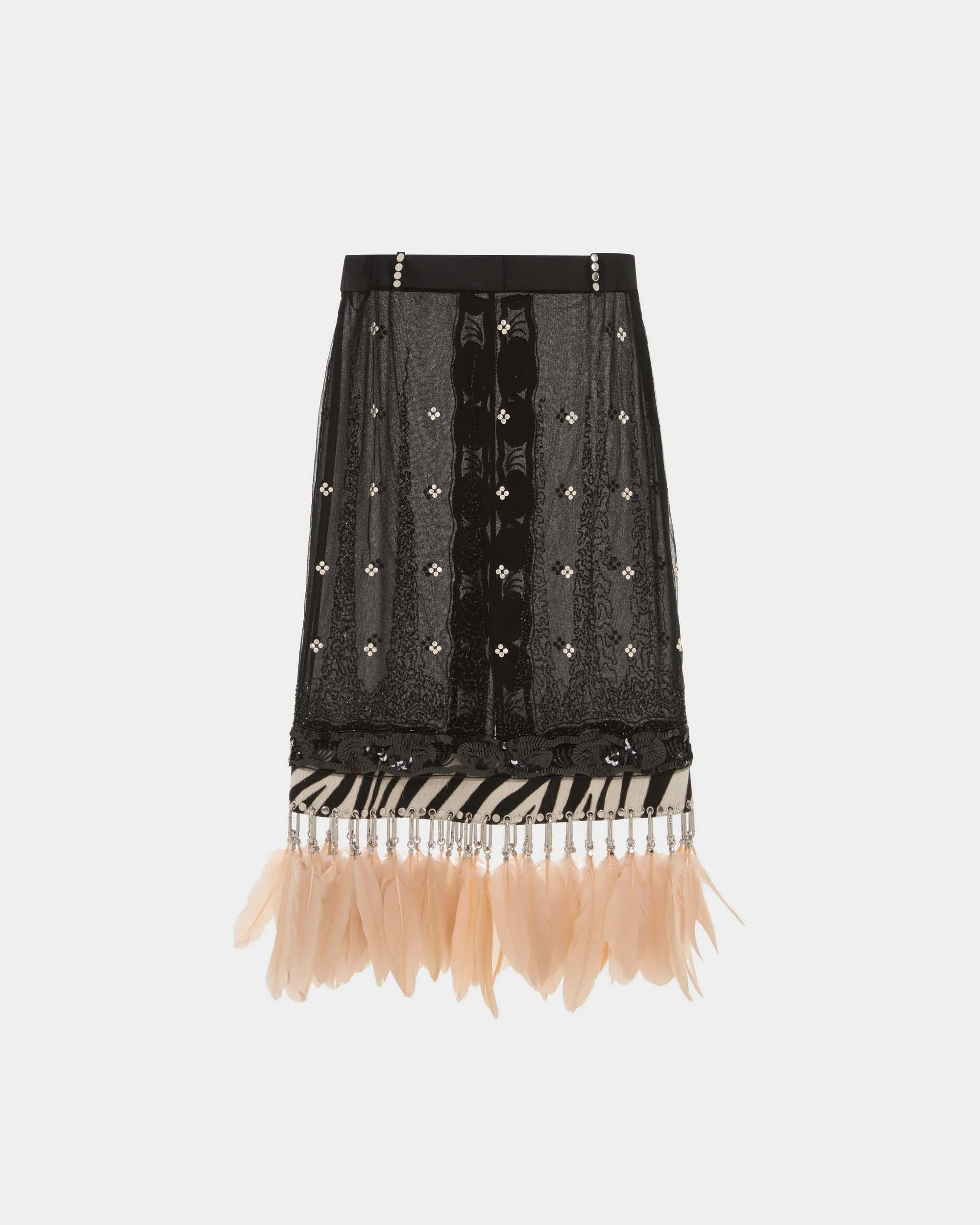 AMALIA MIDI SKIRT IN EMBROIDERED TULLE - 1