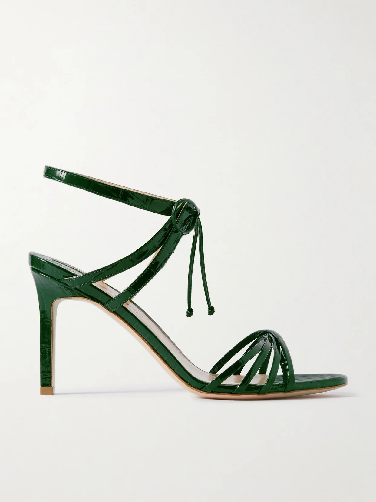 Angelica Croc-effect Leather Sandals - 1