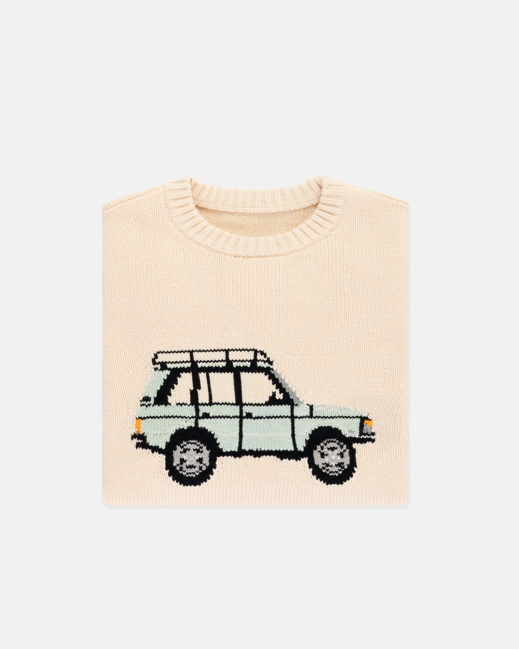 ROVER INTARSIA KNIT COTTON SWEATER - 1