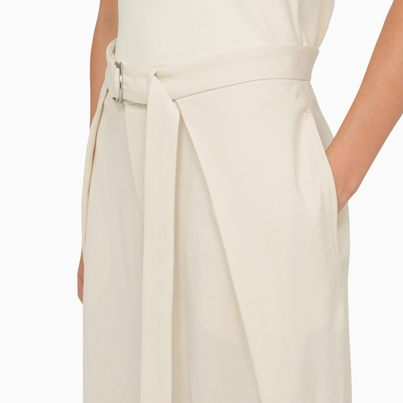 Ami Paris Ivory Trousers With Belt - 5