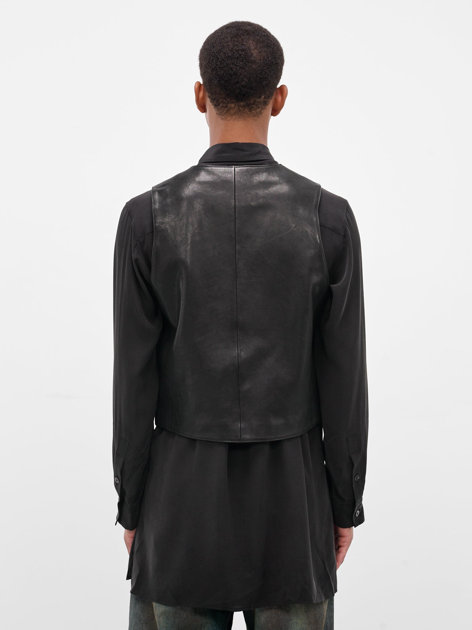 Alrik Black Lamb Leather Vest - 3