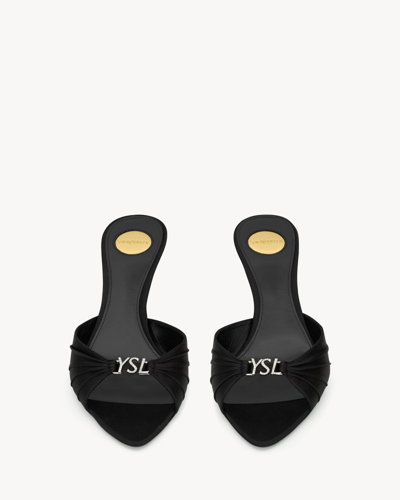 SAINT LAURENT JERRY MULES IN SATIN CREPE AND RHINESTONES outlook