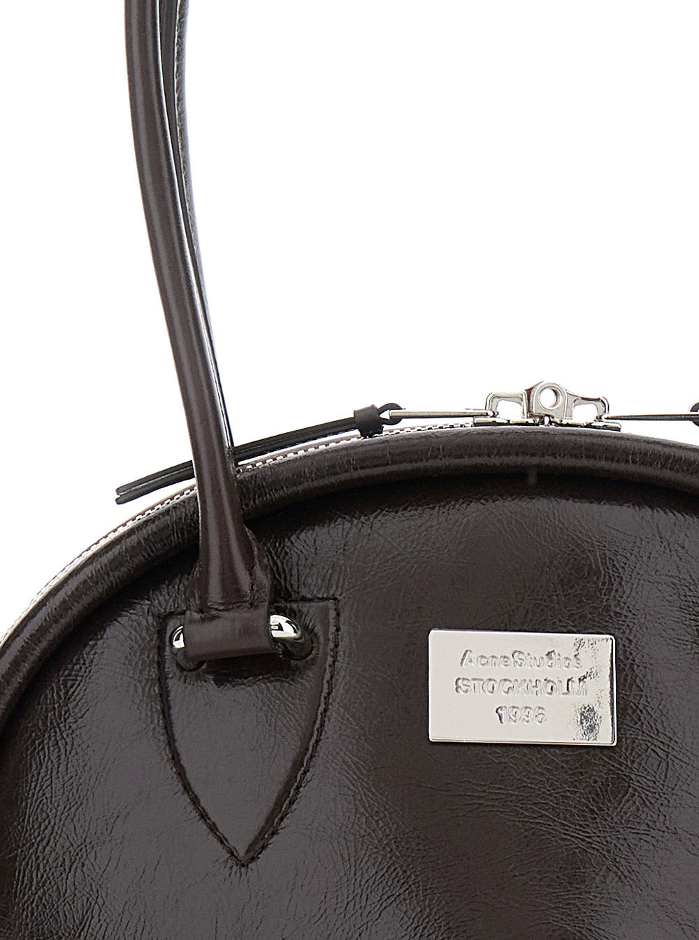 Acne Studios Women Black Handbag With Two Top Handles And Logo Plaque On The Front In Leather Woman - 5