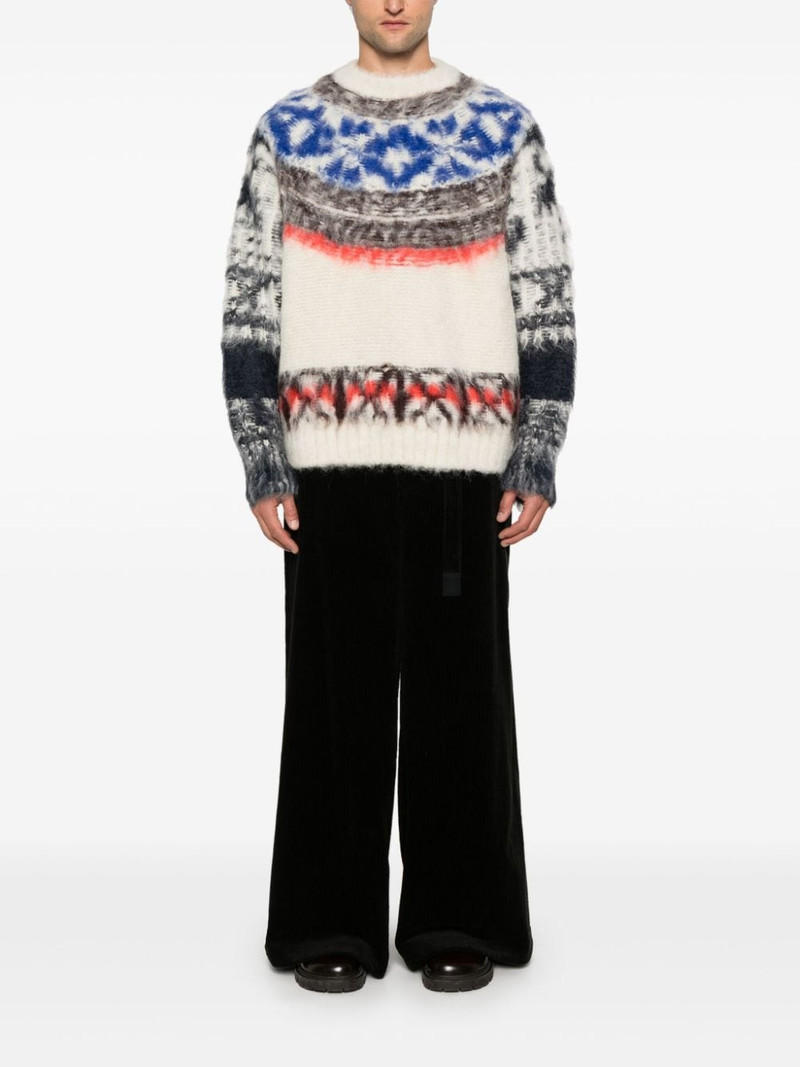 sacai brushed-effect sweater outlook