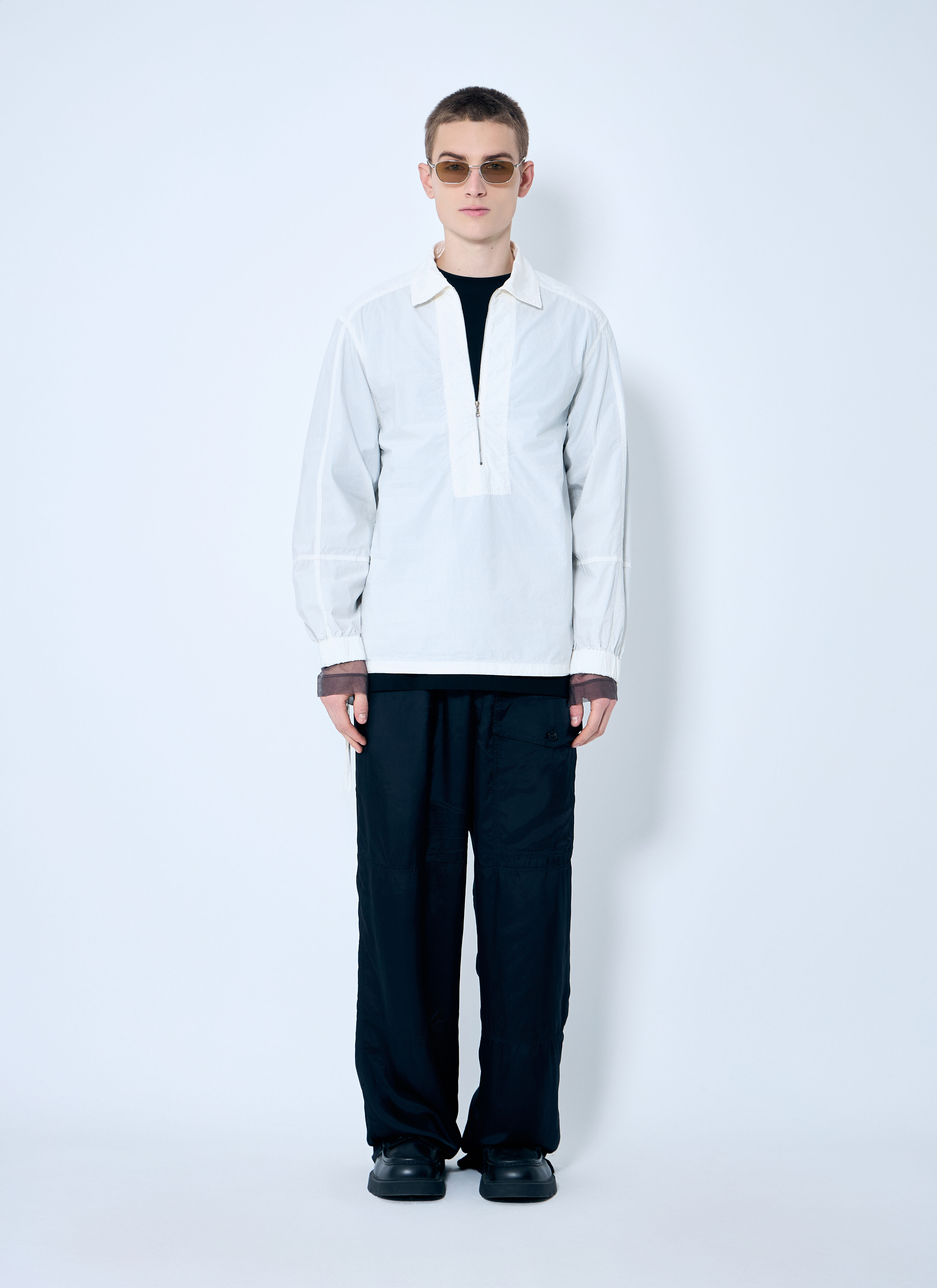 Cotton Zip-Up Shirt - 2