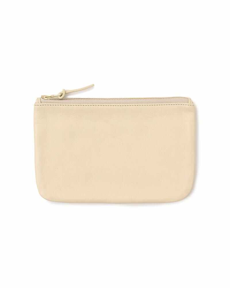 LEATHER TRAVEL POUCH IVORY - 1