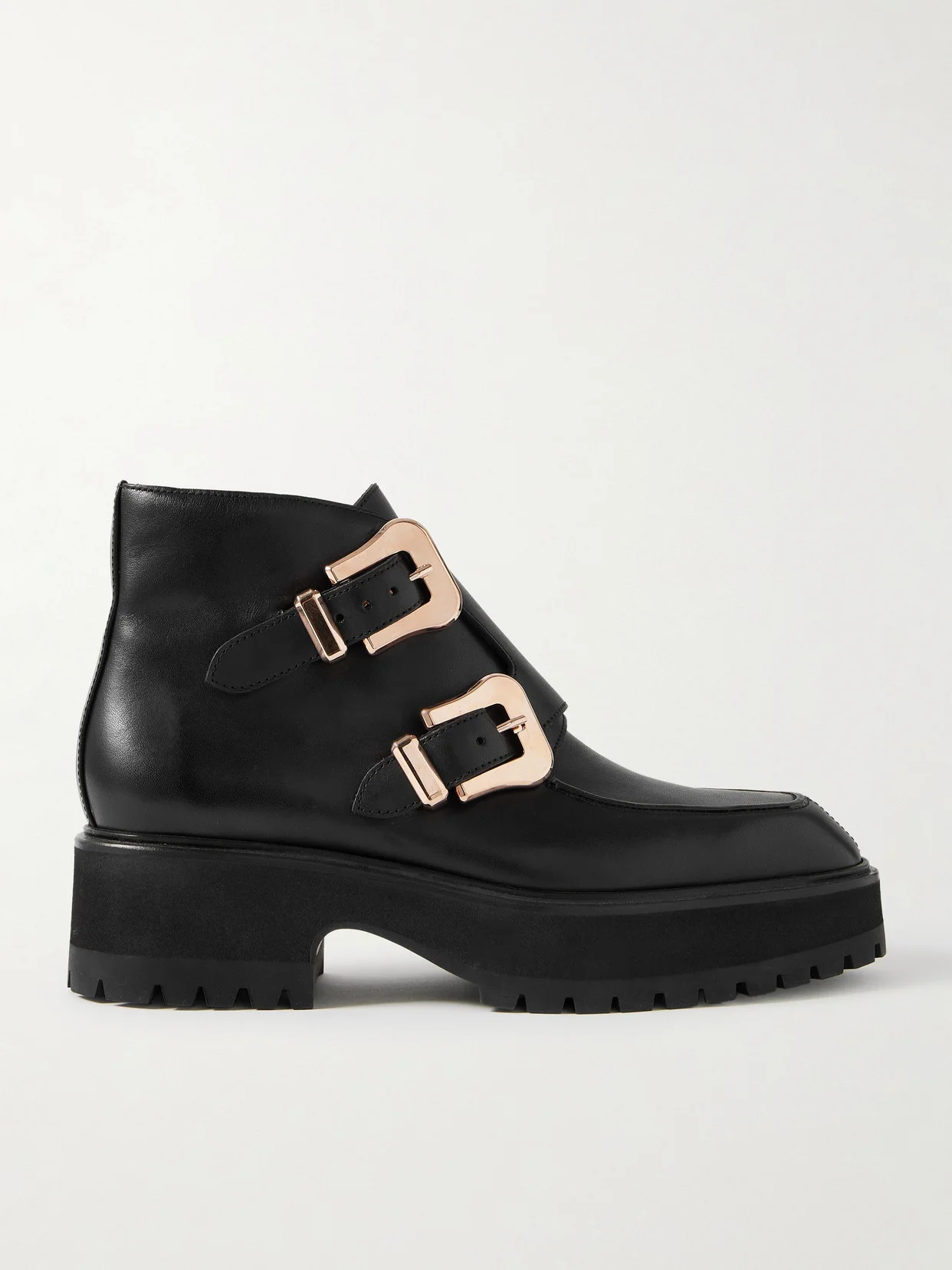 Apollo Buckled Leather Ankle Boots - 1