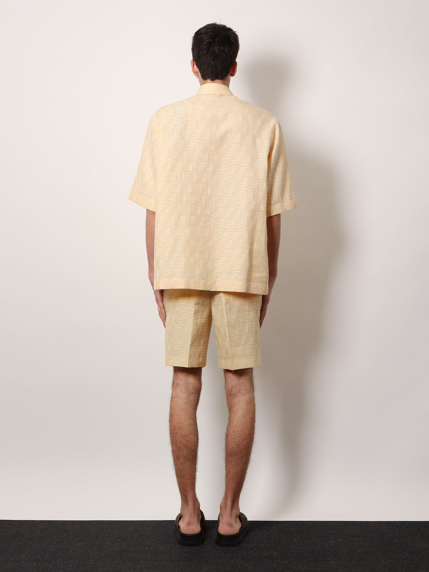 Fendi Jacquard Linen And Cotton Shirt With All-Over Ff Embroidery - 3