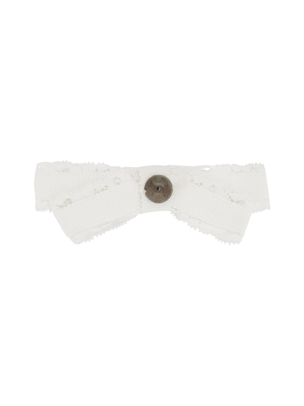 White Bow Hair Barrette - 1