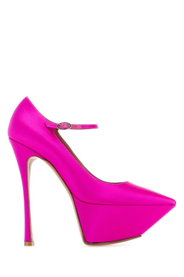 Amina Muaddi Woman Fuchsia Satin Yigit Pumps - 1