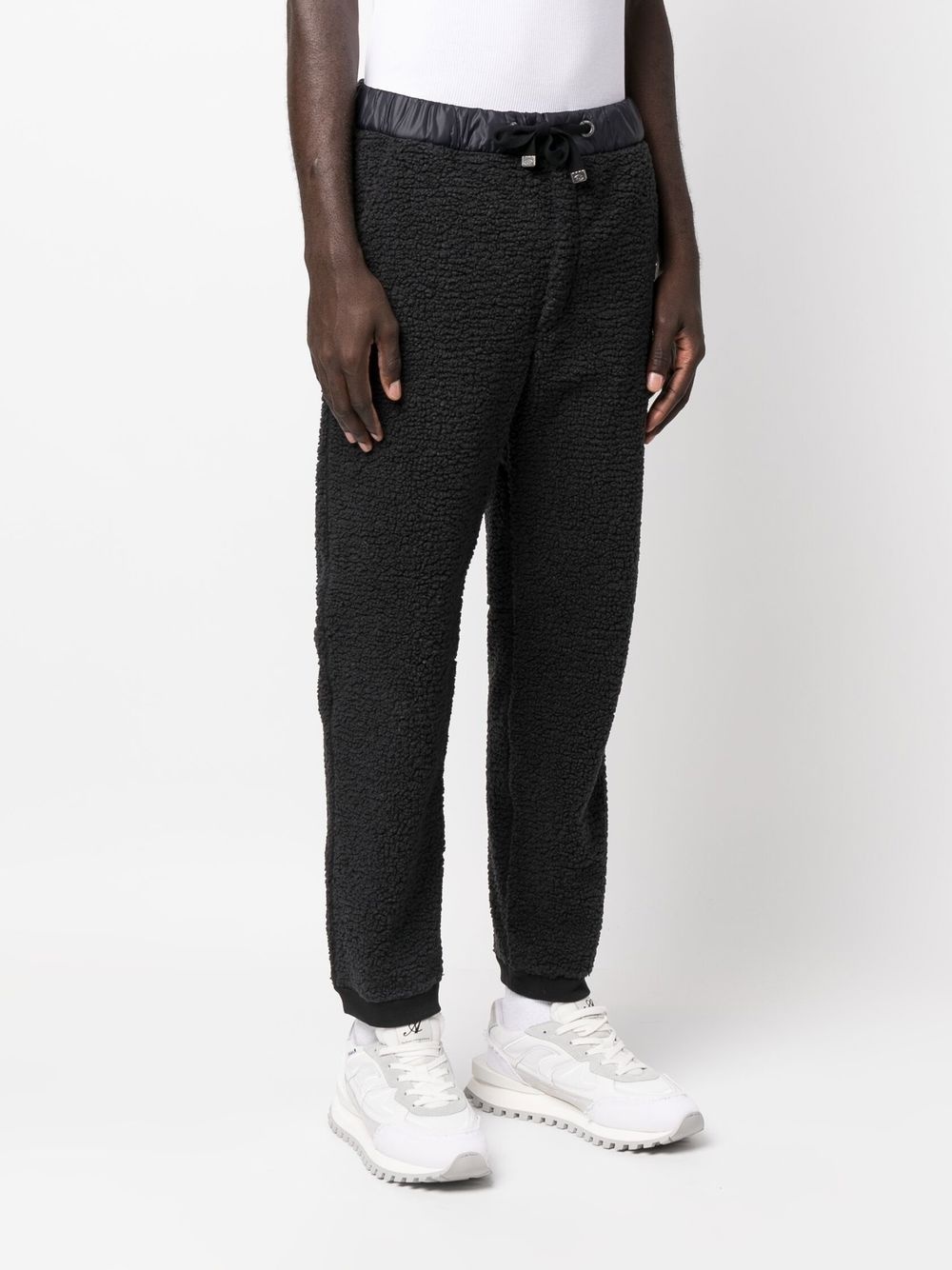 logo-patch fleece sweatpants - 3
