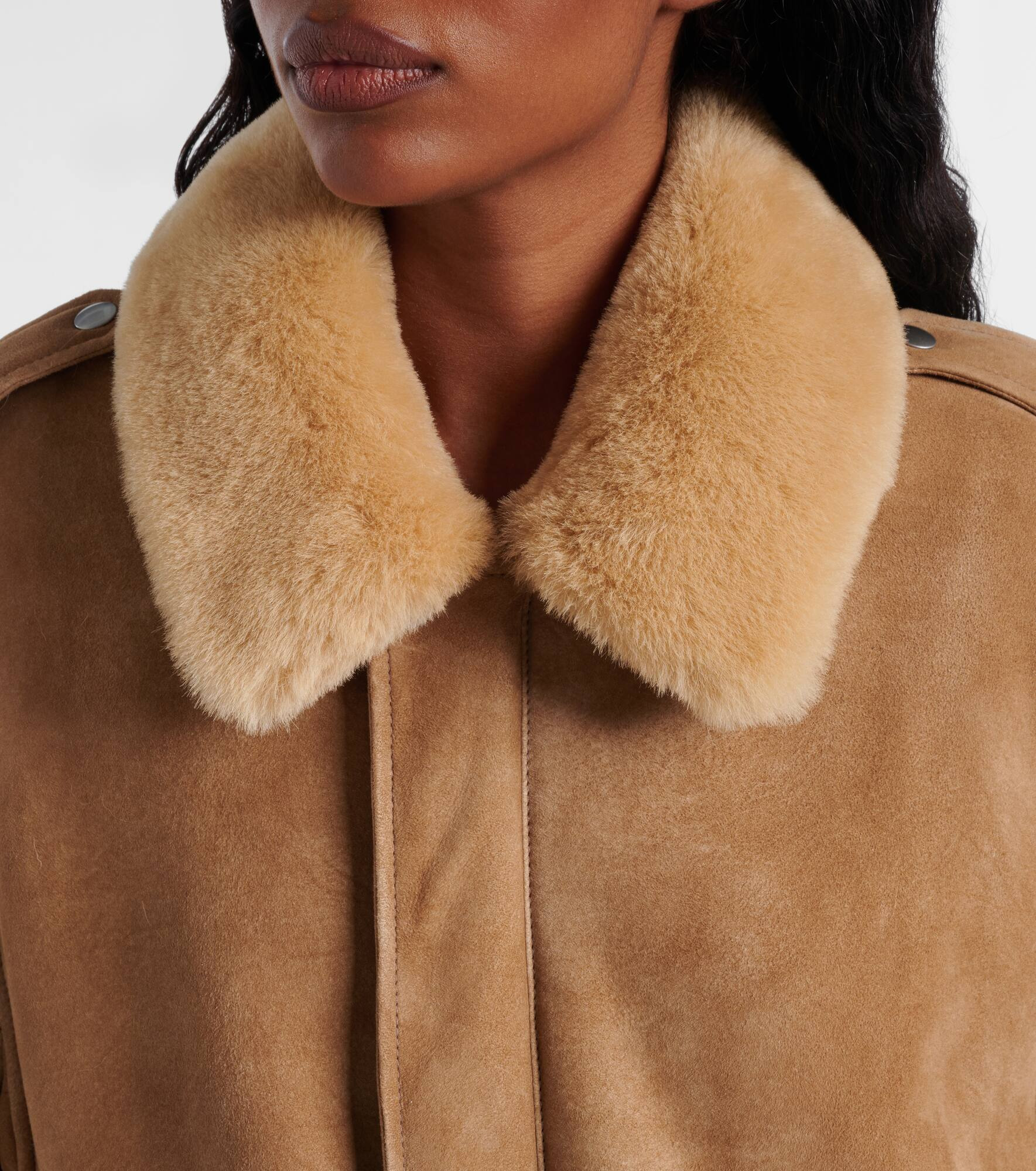 Shearling-trimmed suede jacket - 4