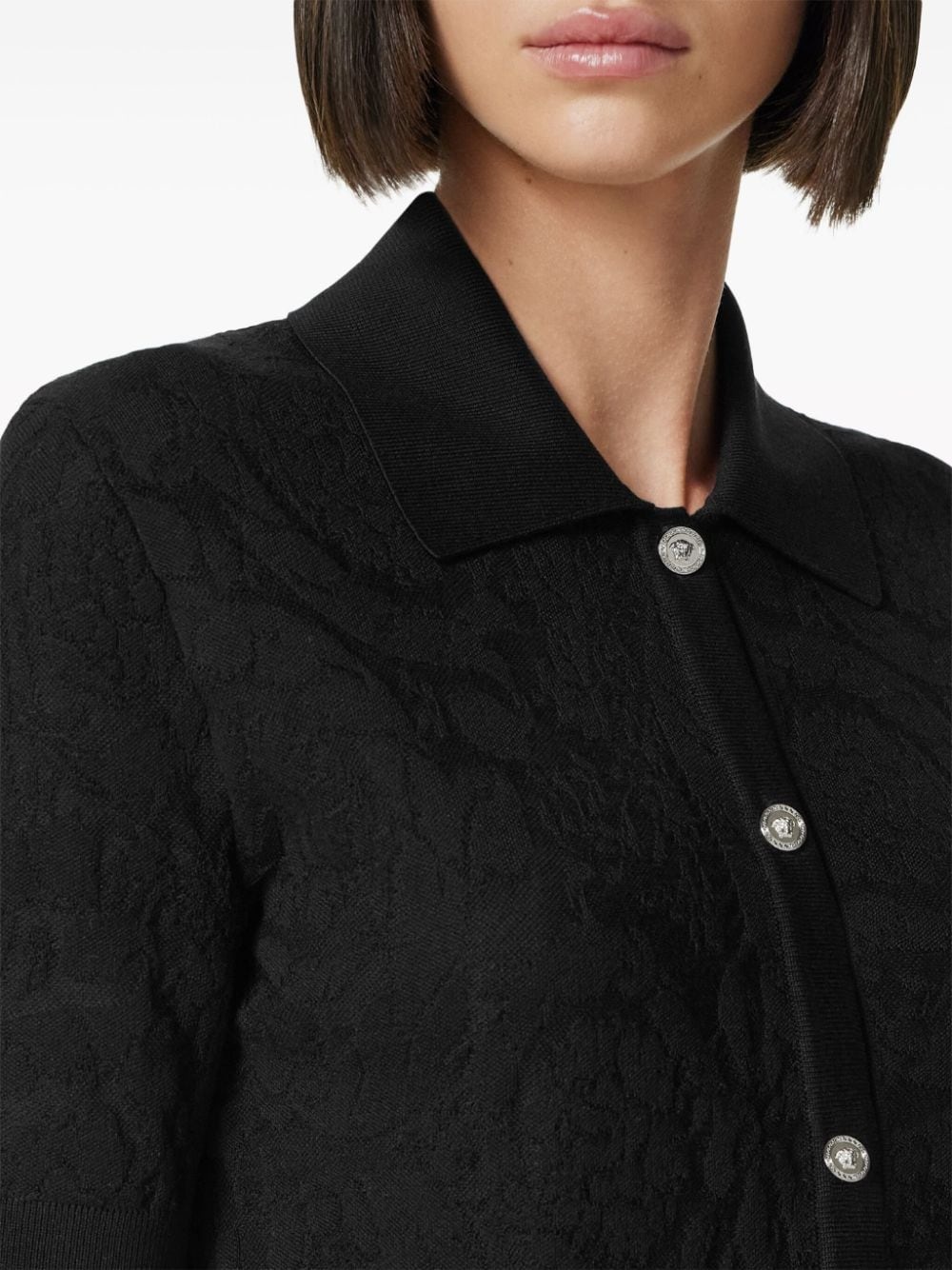 floral-jacquard silk-cotton top - 5