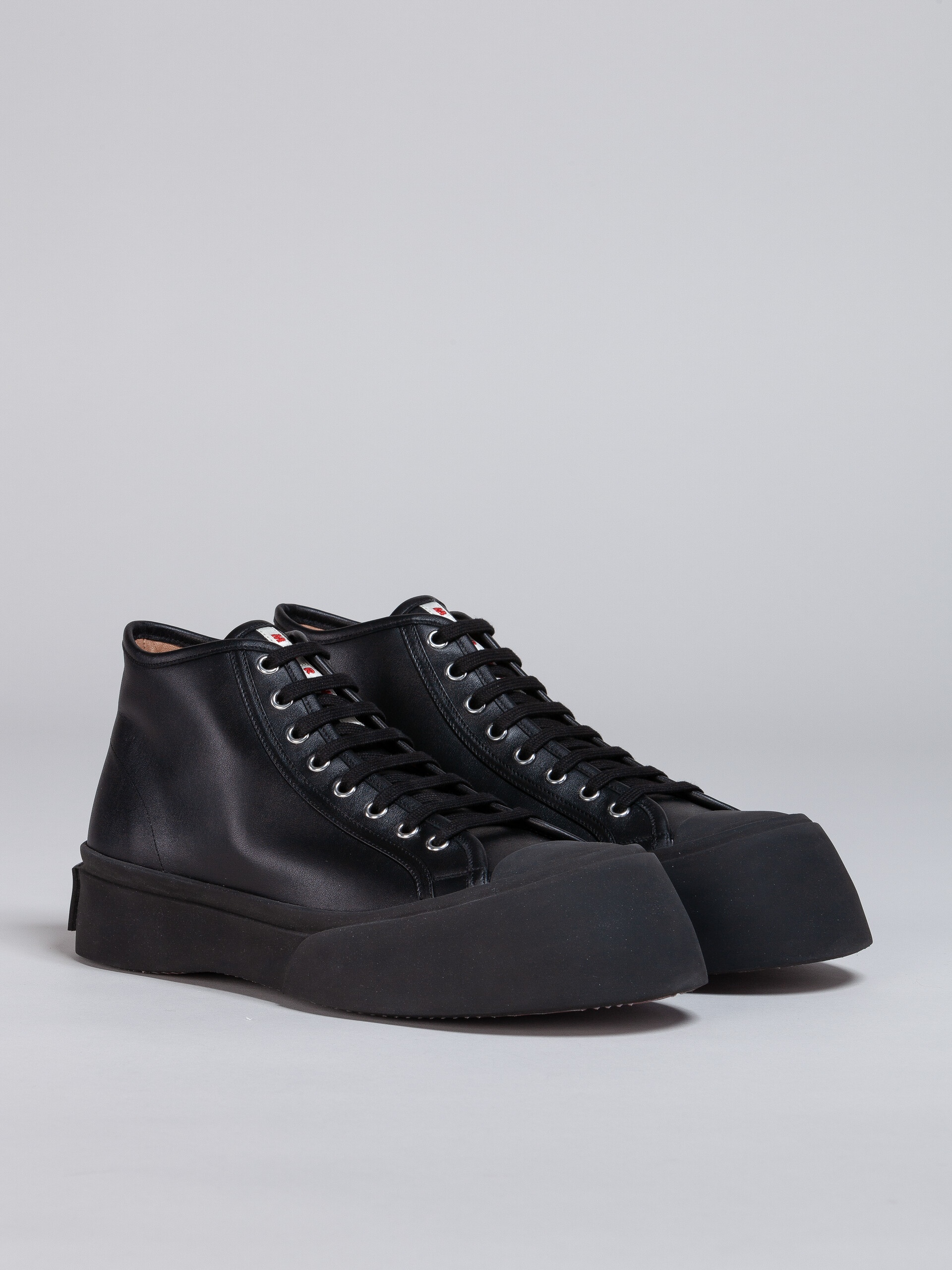 BLACK LEATHER PABLO HIGH-TOP  SNEAKER - 2
