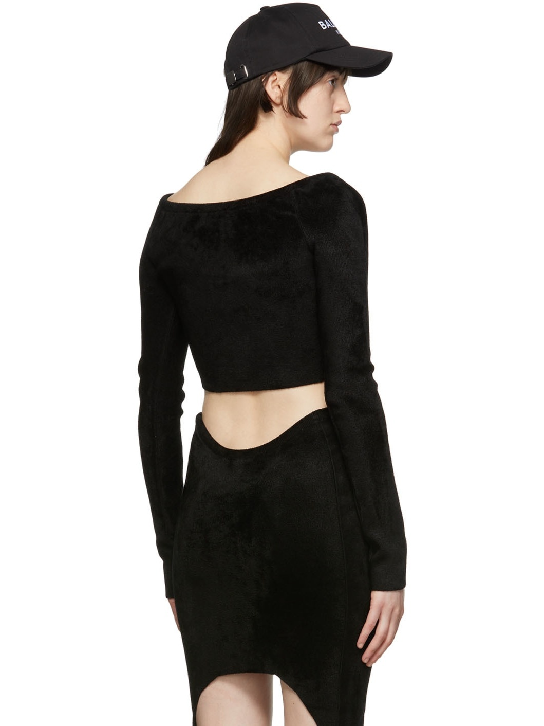 Black Viscose Long Sleeve T-Shirt - 3