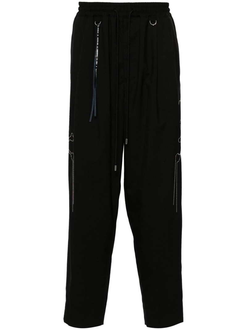beaded-skulls wool trousers 1