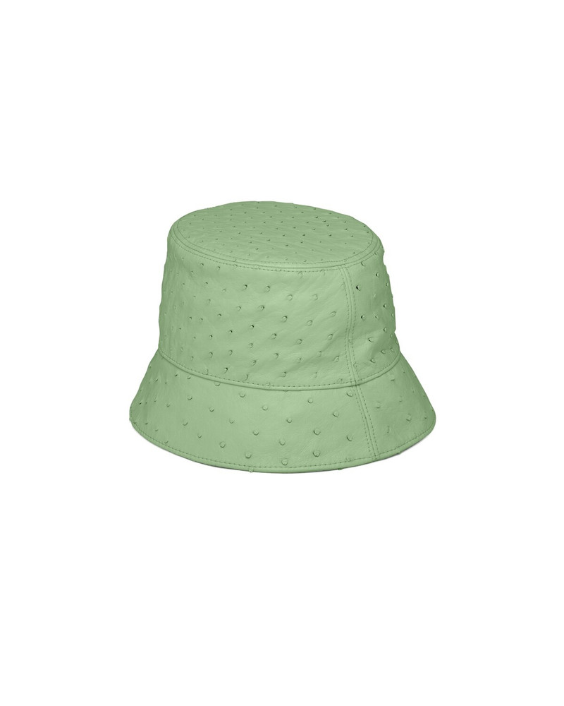 Ostrich leather bucket hat 3
