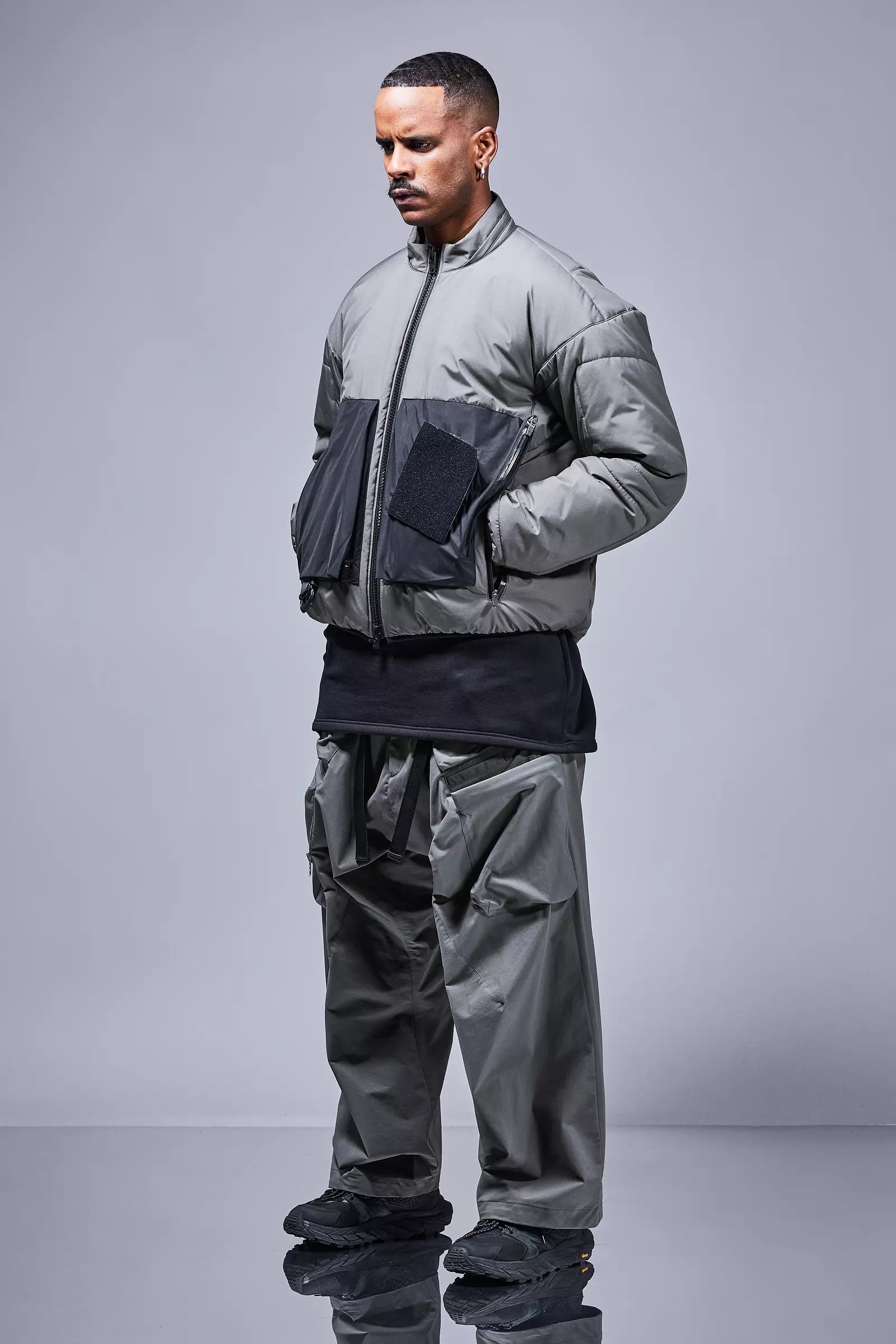 P30AL-E Encapsulated Nylon Ultrawide Drawcord Cargo Trouser Gray - 10