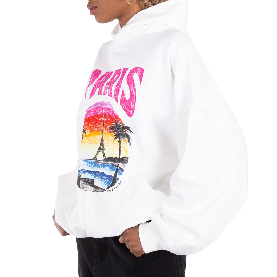 Balenciaga Ladies Paris Tropical Cotton Hoodie - 2